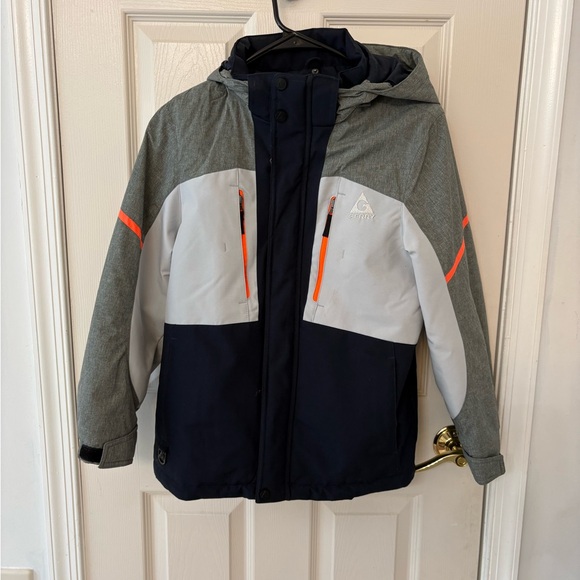 Gerry Weber Kids' Gray and Navy Puffer Jacket with Orange Accents